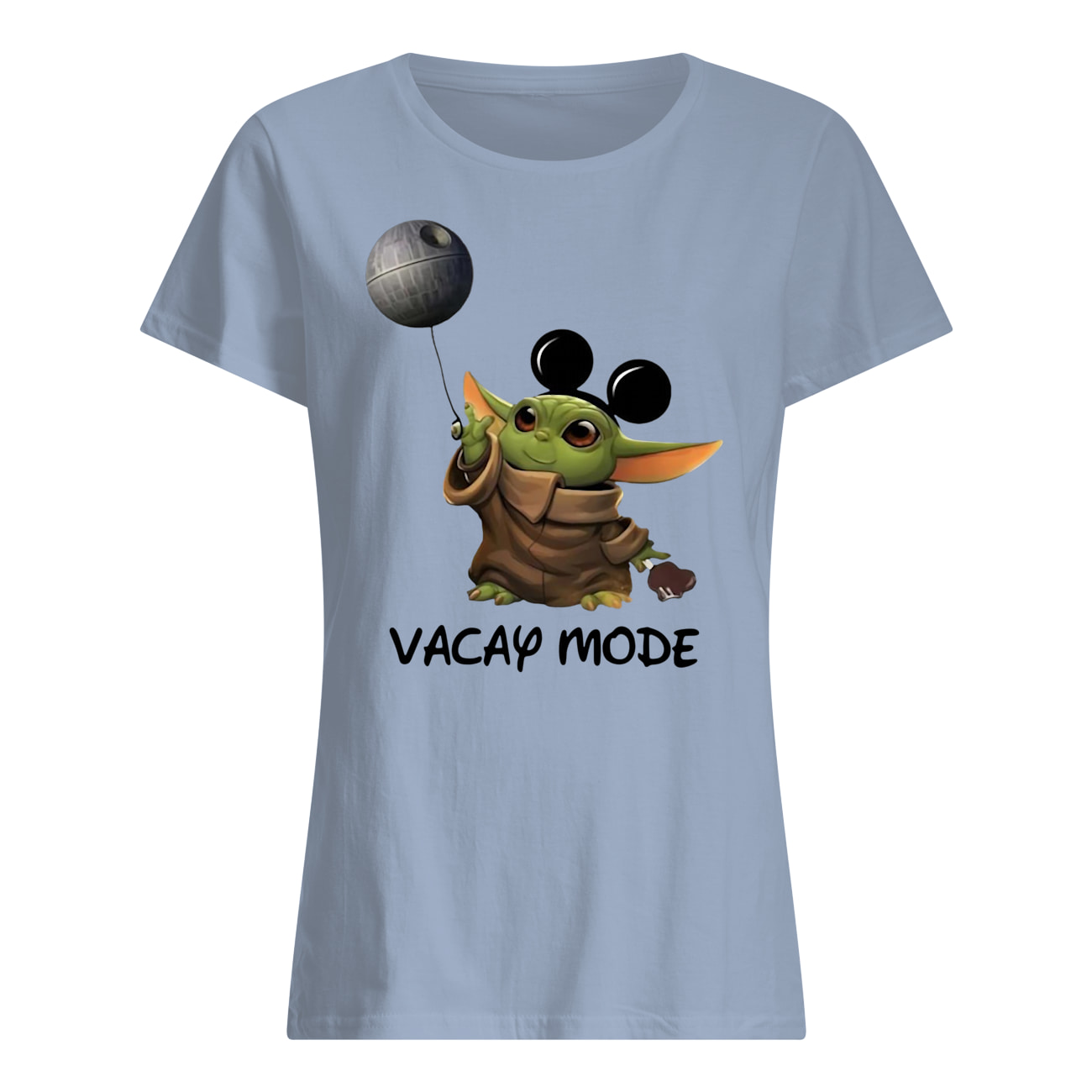 Star wars baby yoda mickey mouse vacay mode womens shirt