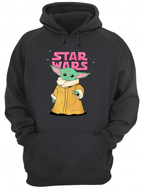 Star wars the mandalorian the child pink bubble letters hoodie