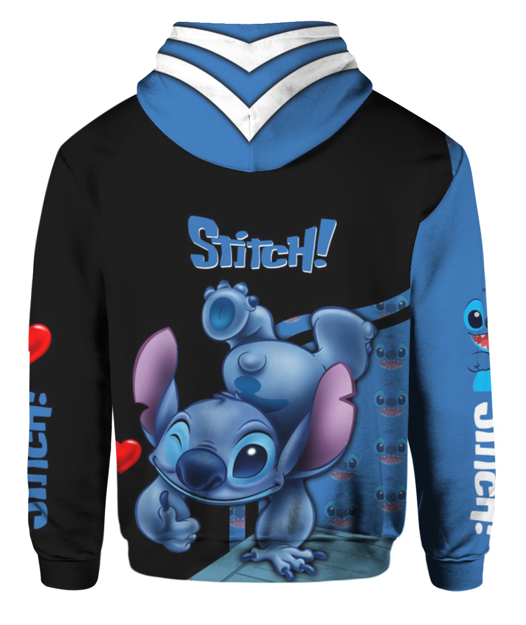 Stitch all over printed hoodie - back