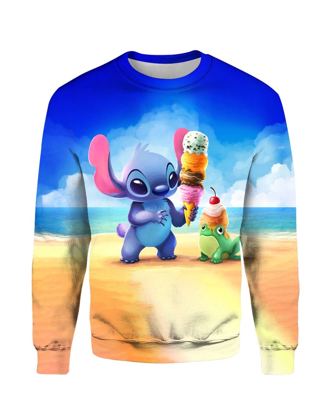 Stitch and ice-cream all over printed sweatshirt