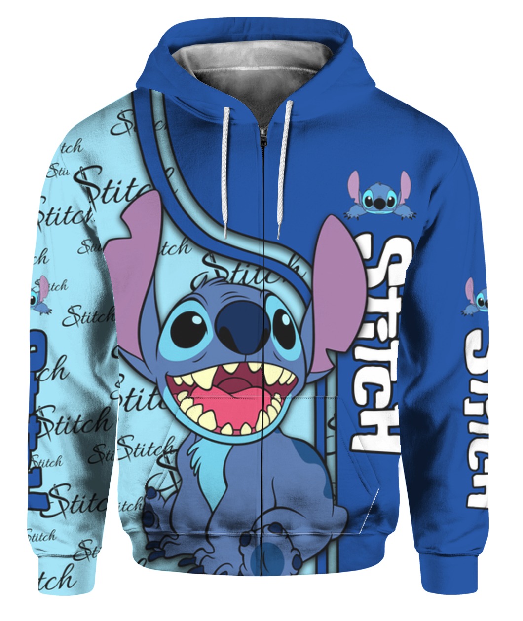 Stitch full printing zip hoodie 1