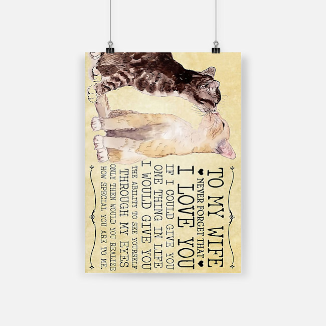 To my wife never forget that i love you how special you are to me couple cats poster 4