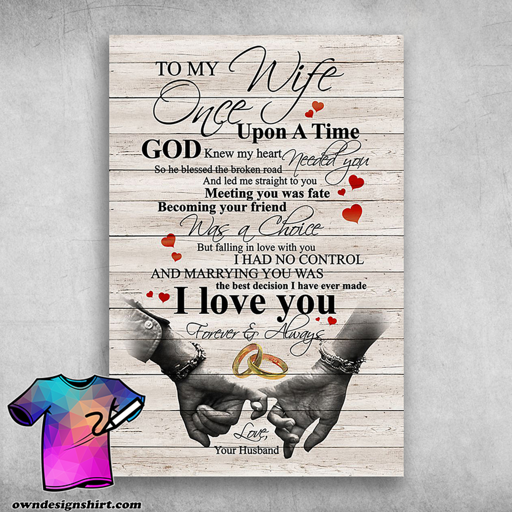 To my wife once upon a time god knew my heart needed you poster