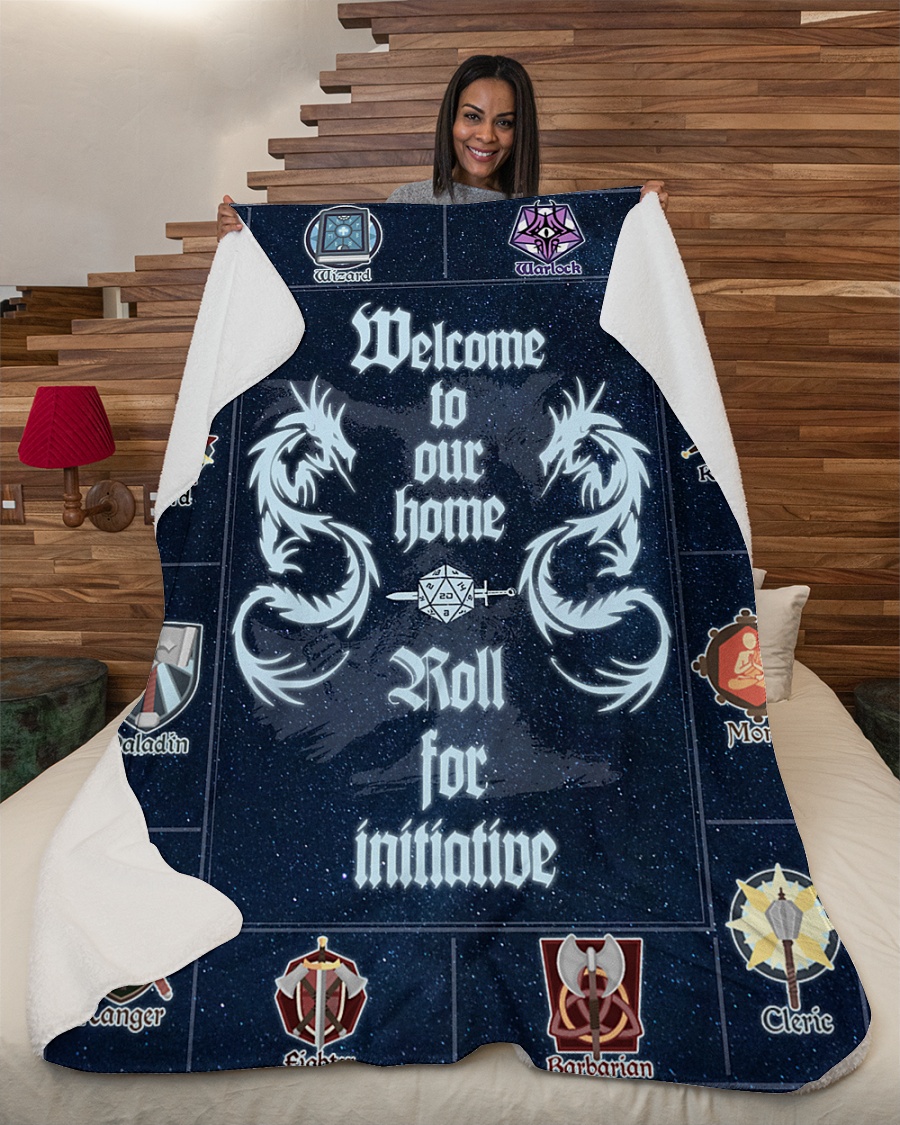 Welcome to our home dungeons and dragons fleece blanket 1