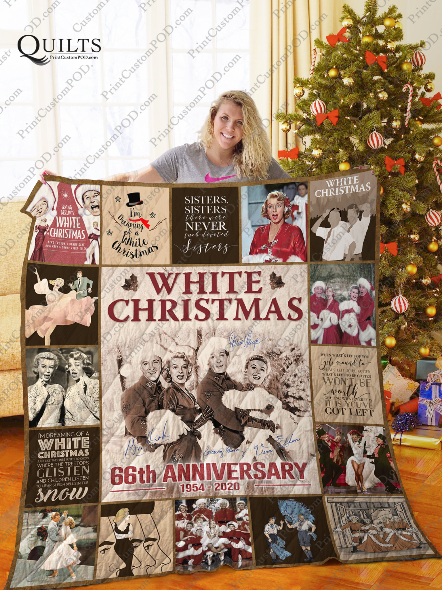 White christmas 66th anniversary quilt 2