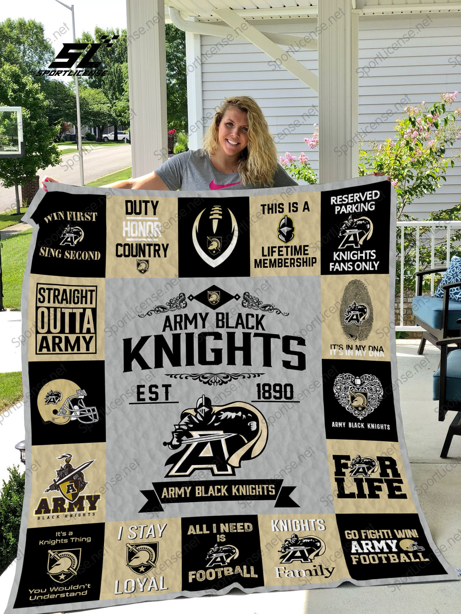 Army black knights quilt 3
