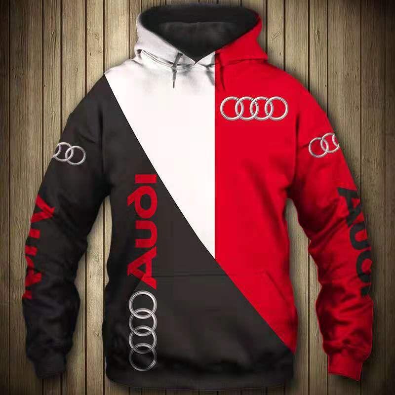 Audi logo all over printed hoodie 2