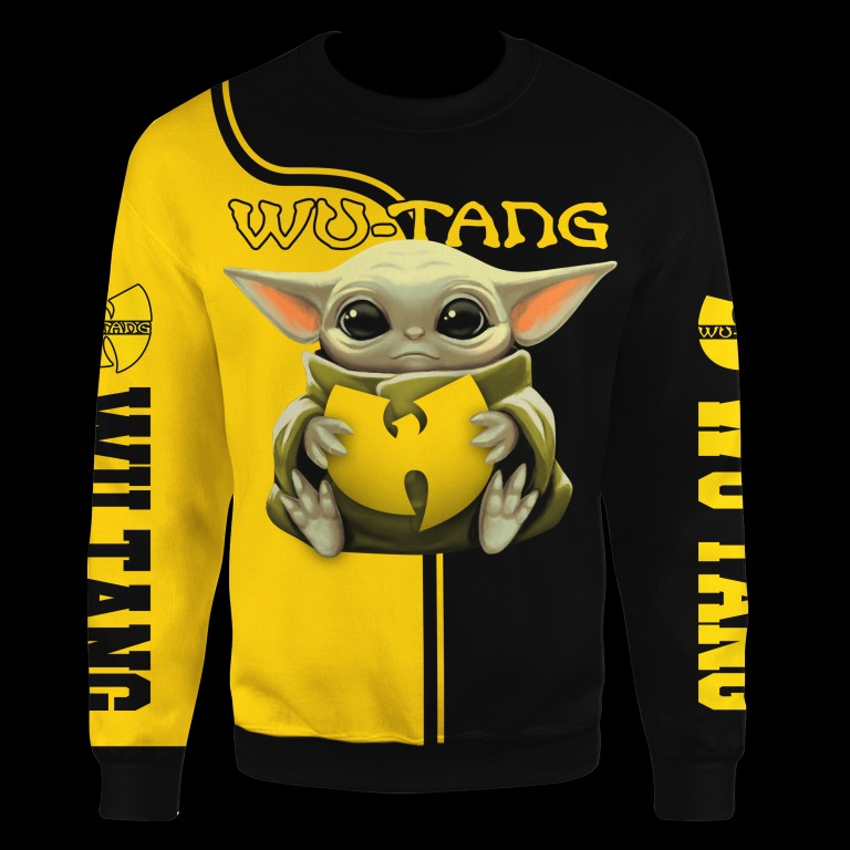 Baby yoda hug wu-tang clan all over print sweatshirt