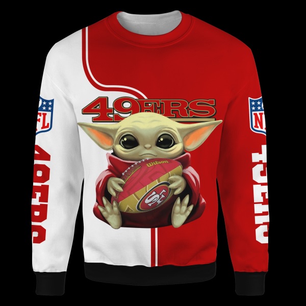 Baby yoda san francisco 49ers full over print sweatshirt