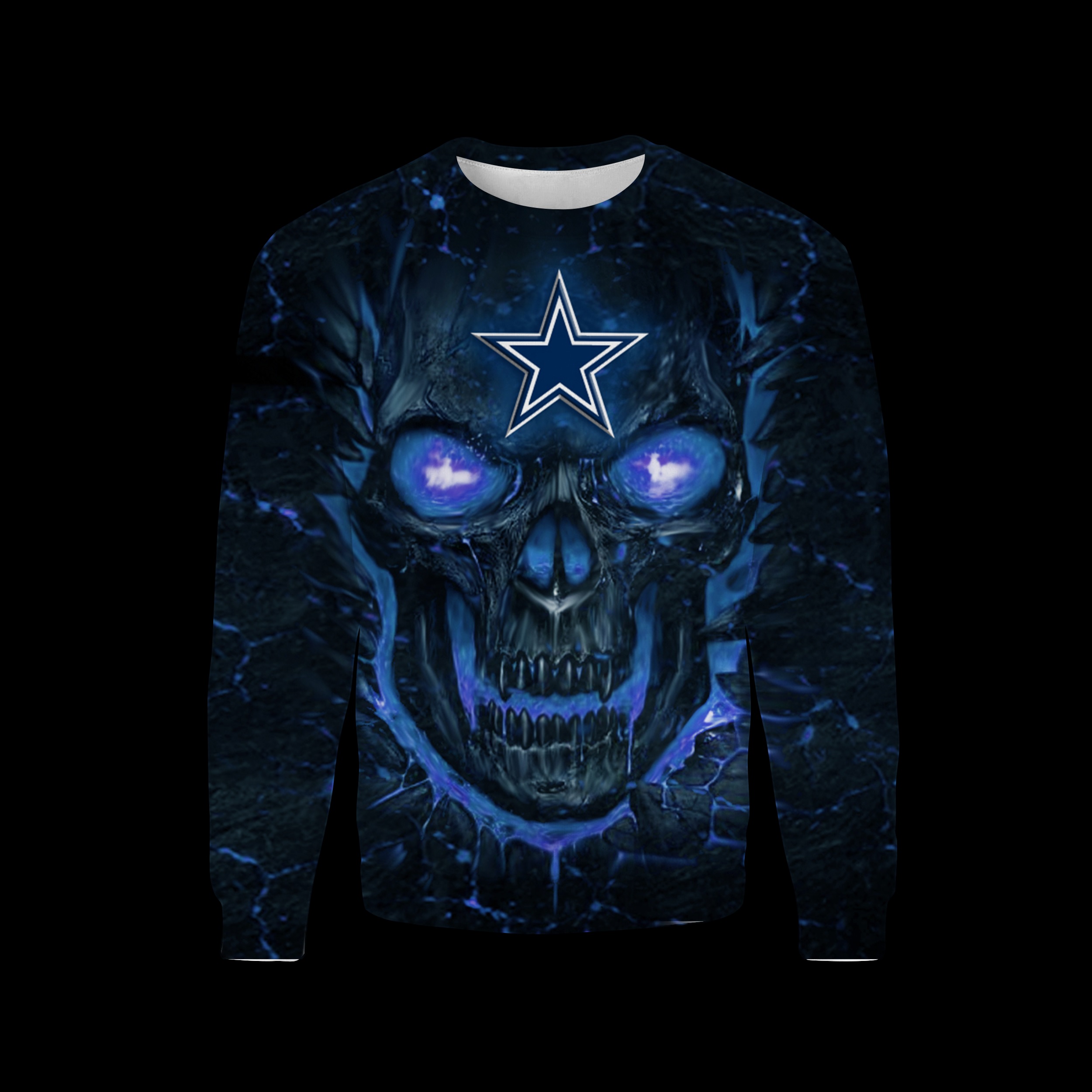 Dallas cowboys skull all over printed sweatshirt