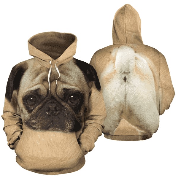 Dog pug full printing hoodie 2