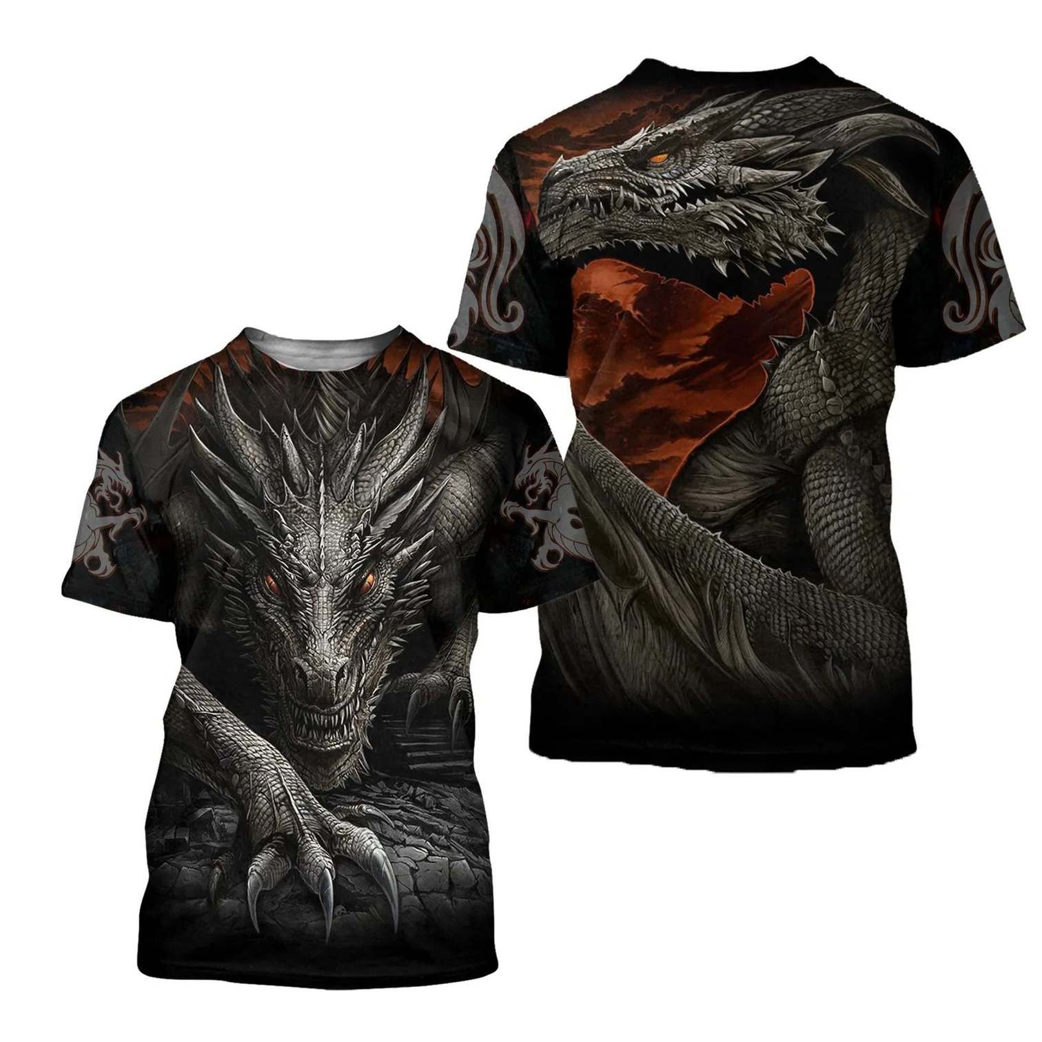 Dragon armor all over printed tshirt
