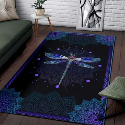 Dragondly all over print rug 2