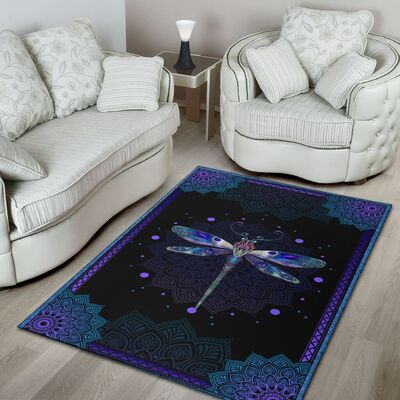 Dragondly all over print rug 3