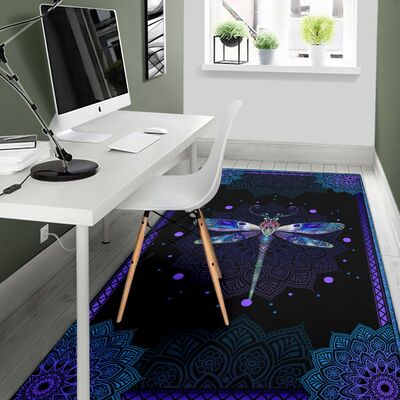 Dragondly all over print rug 4
