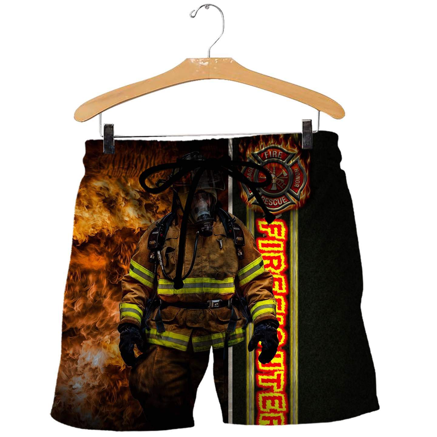 Fire fight 3d all over printed shorts
