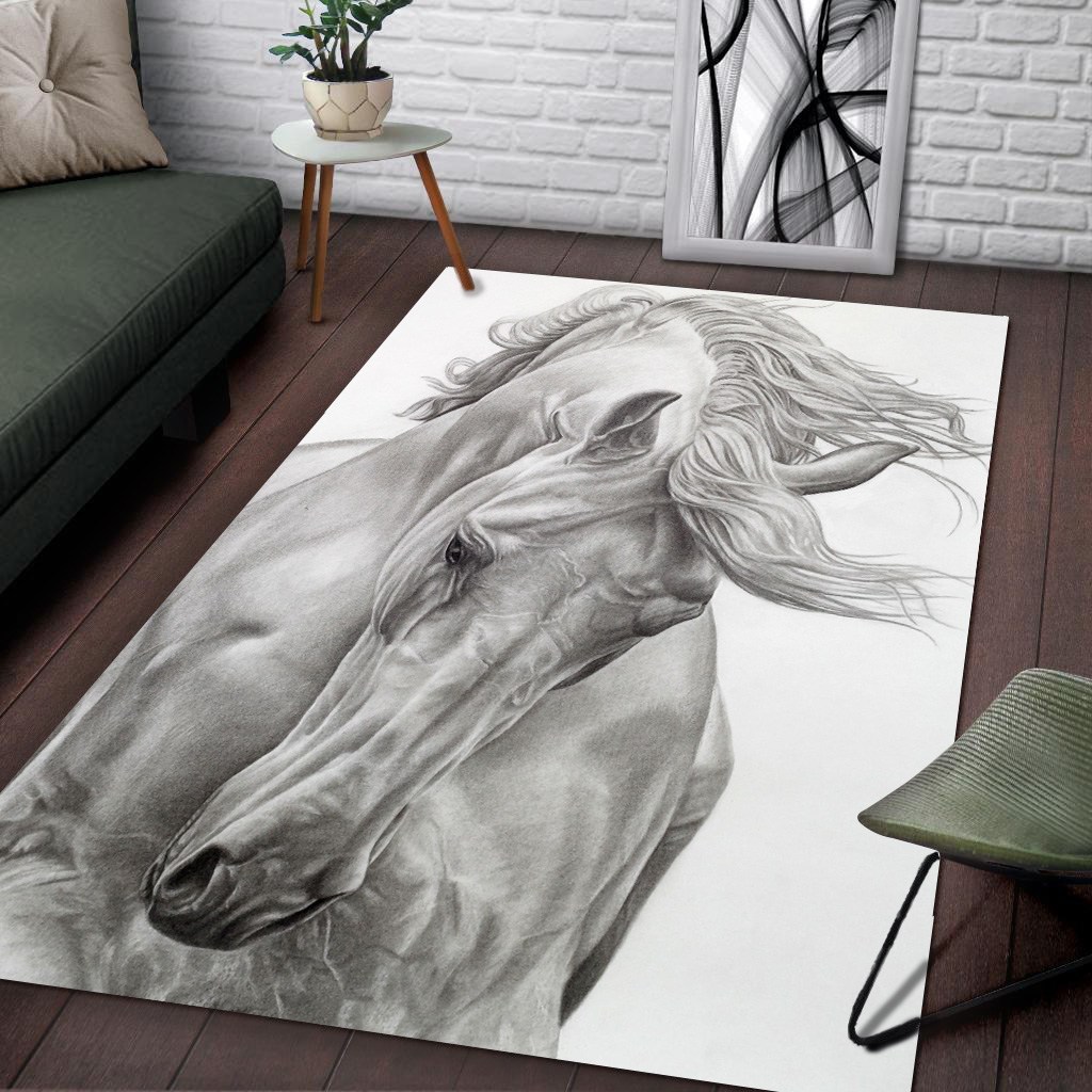 Love horse all over printed rug 3
