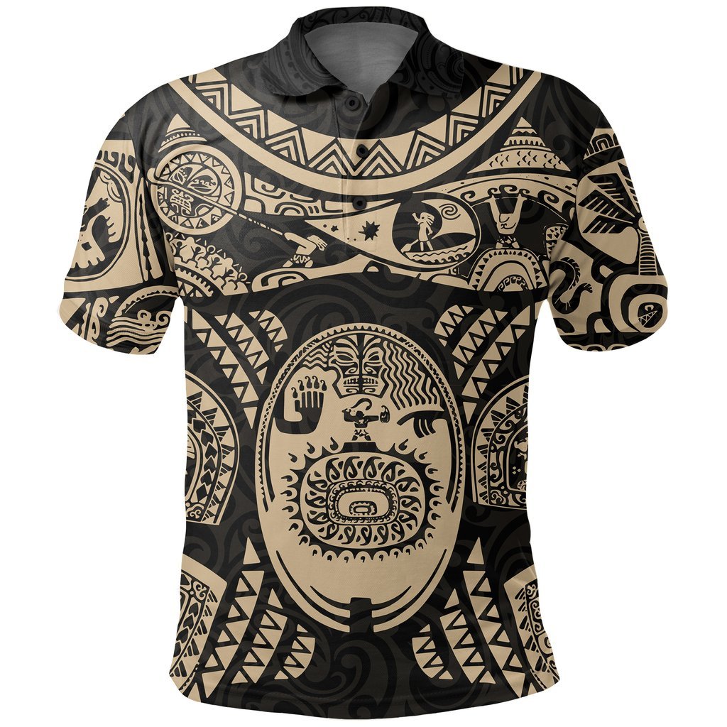 Maui polynesian tattoo all over print polo shirt
