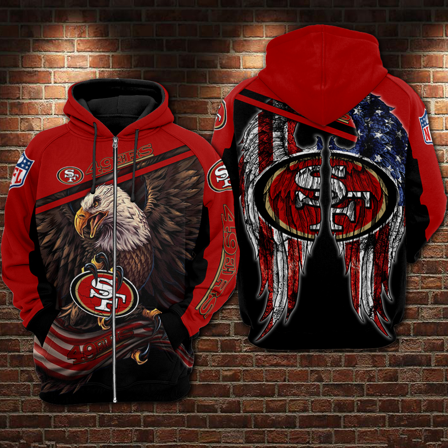 NFL San francisco 49ers Eagle full printing zip hoodie 1