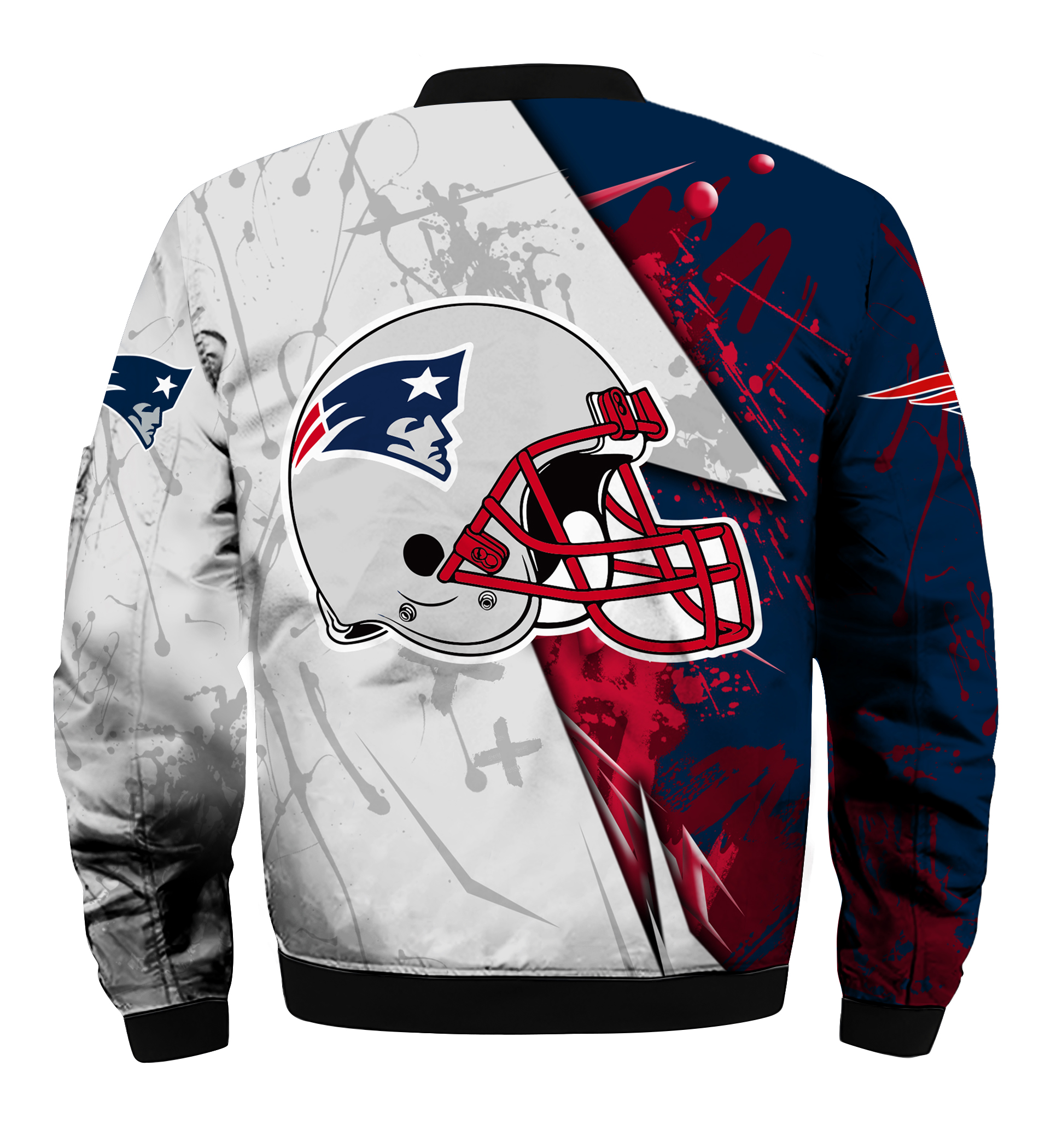 NFL new england patriots all over printed bomber - back