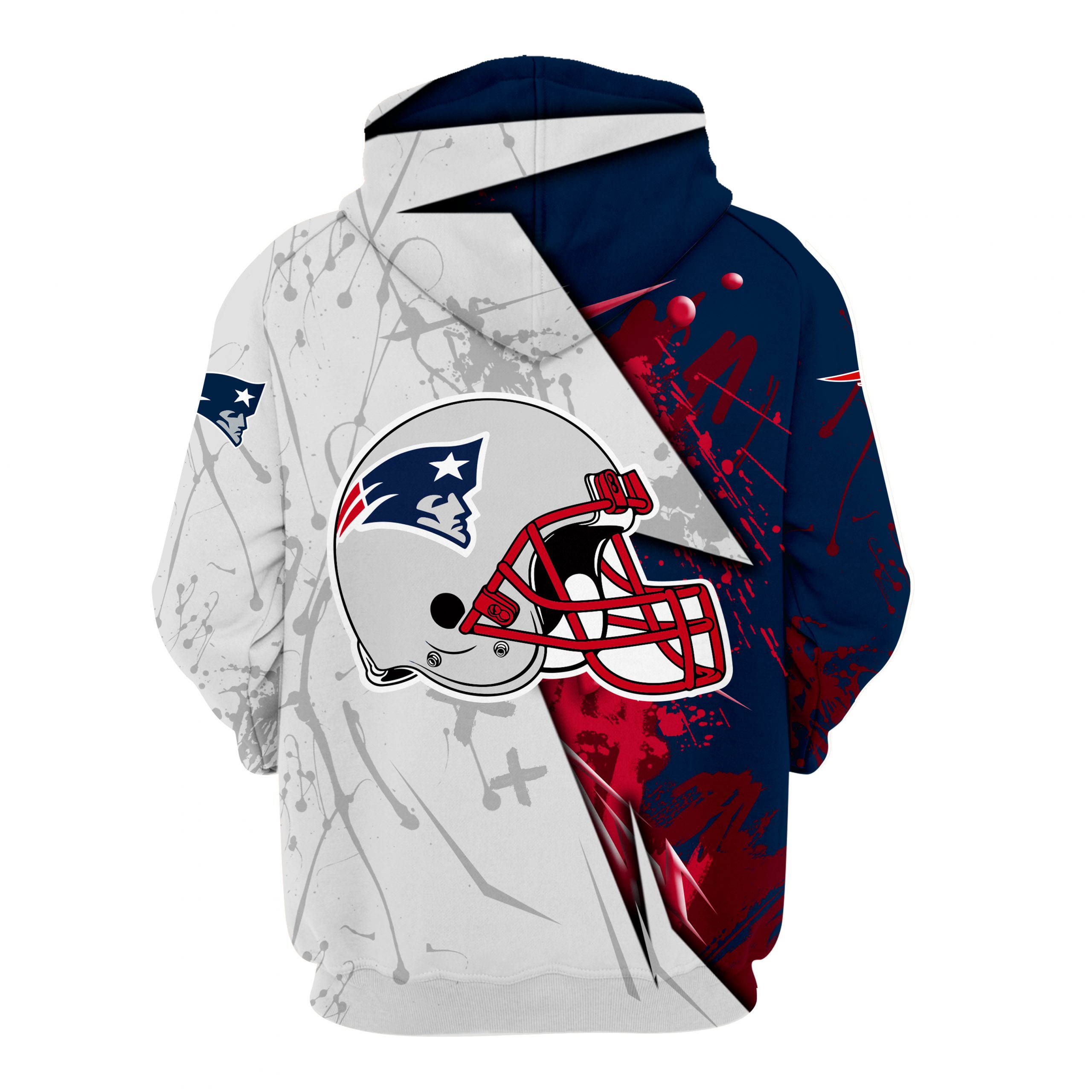 NFL new england patriots all over printed hoodie -back