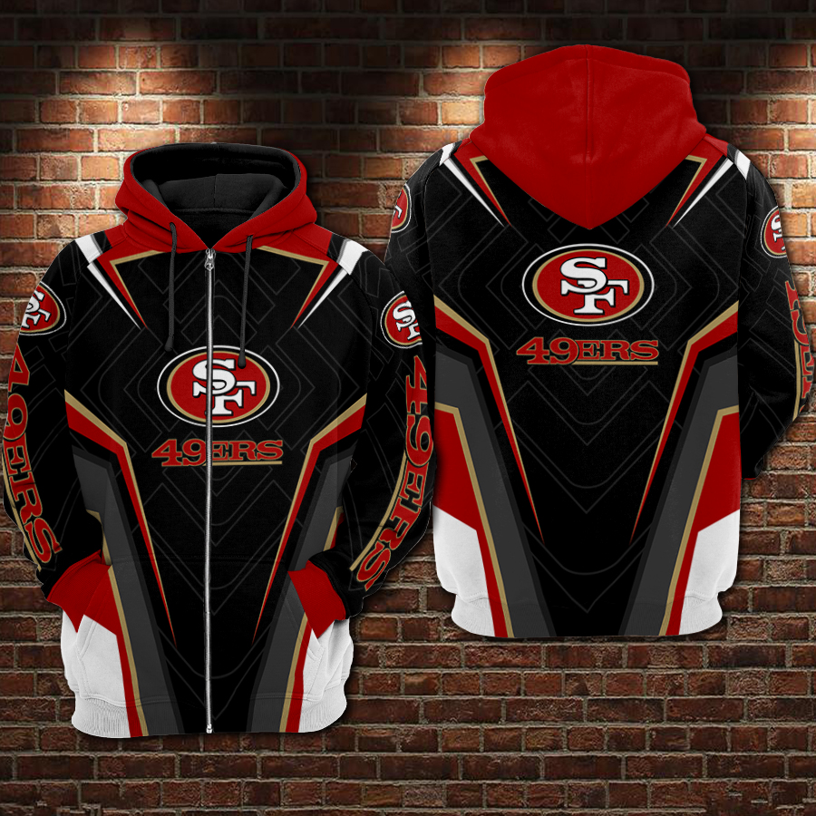 NFL san francisco 49ers full printing zip hoodie 1