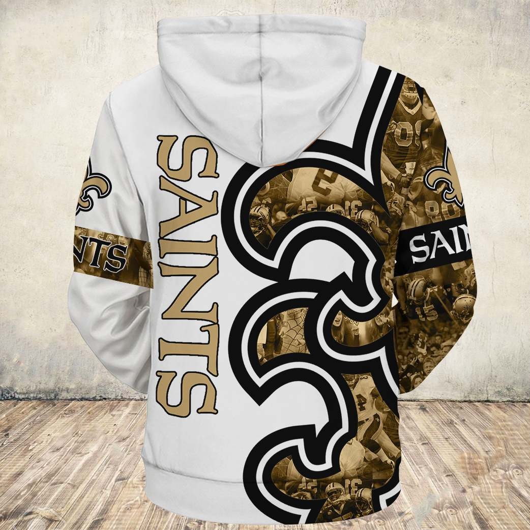 New orleans saints all over printed hoodie - back