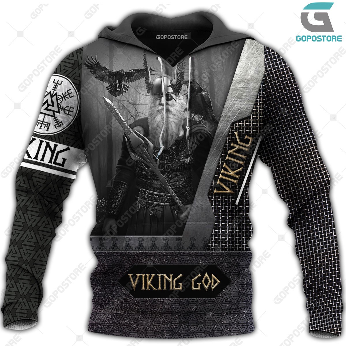 Odin the all father viking full printing hoodie