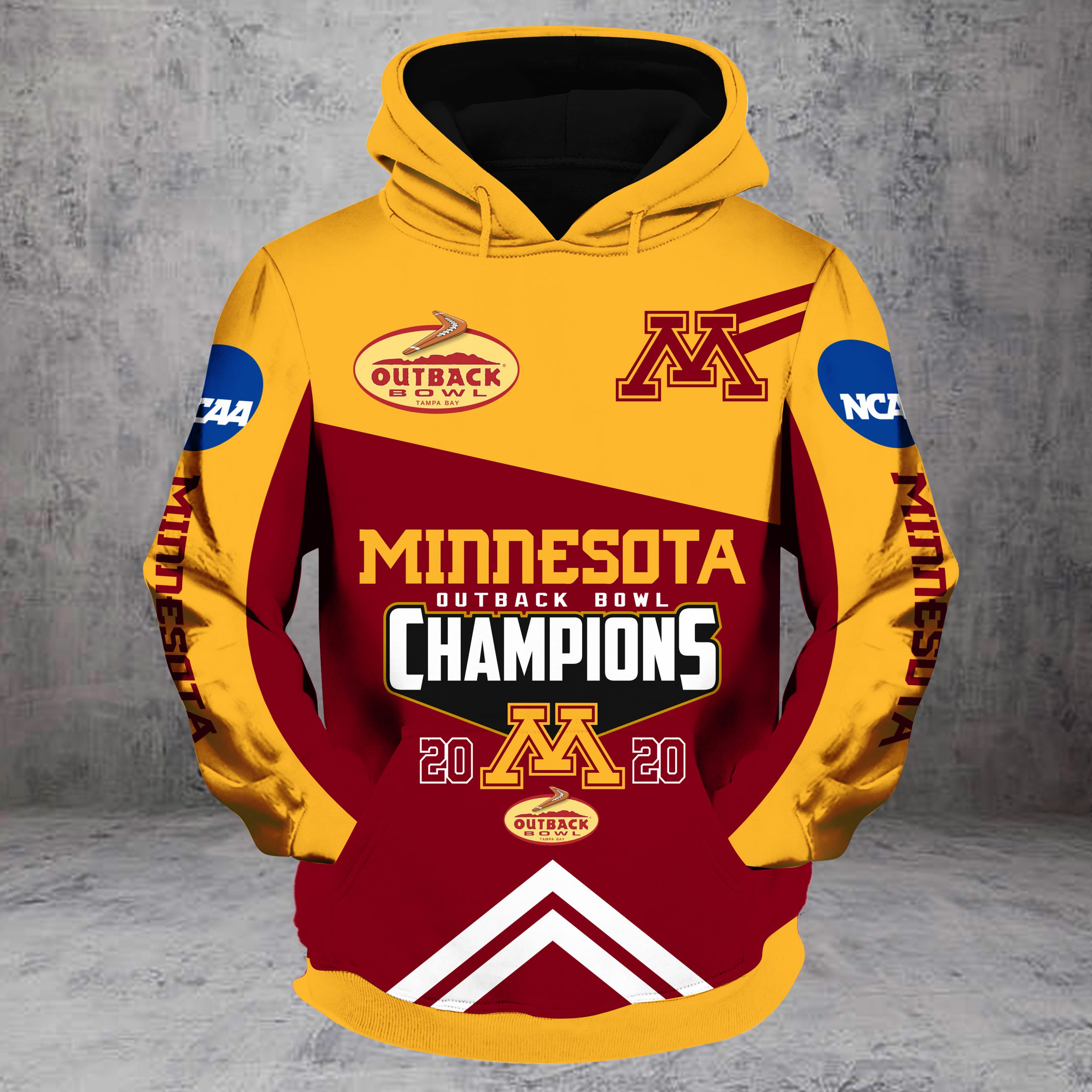 Outback bowl minnesota golden gophers champions all over print hoodie