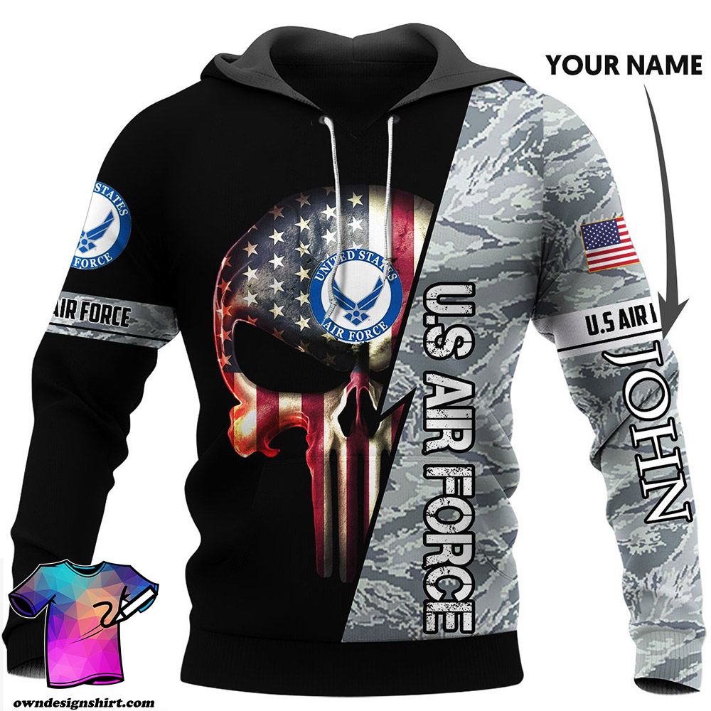 Personalized skull us air force full printing shirt