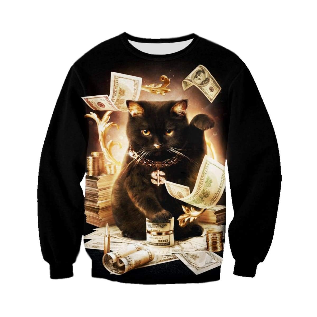 Rich cat all over print sweatshirt