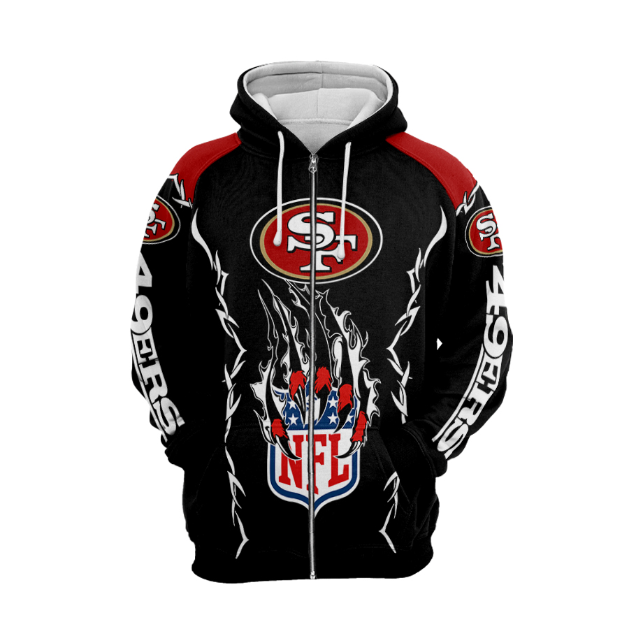 San francisco 49ers nfl full printing zip hoodie