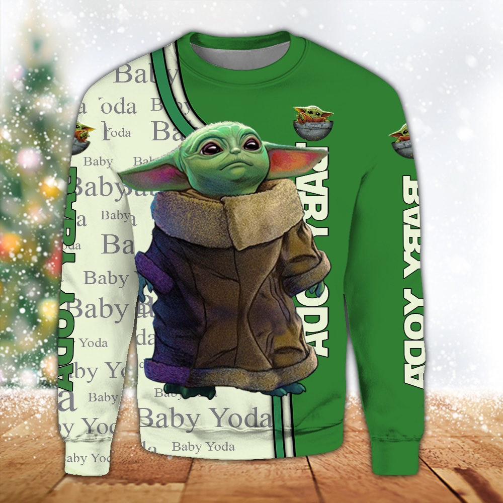 Star wars baby yoda all over printed sweatshirt