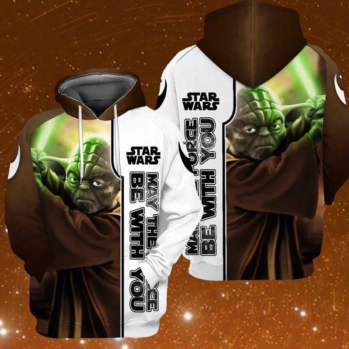 Star wars may the force be with you baby yoda full printing hoodie