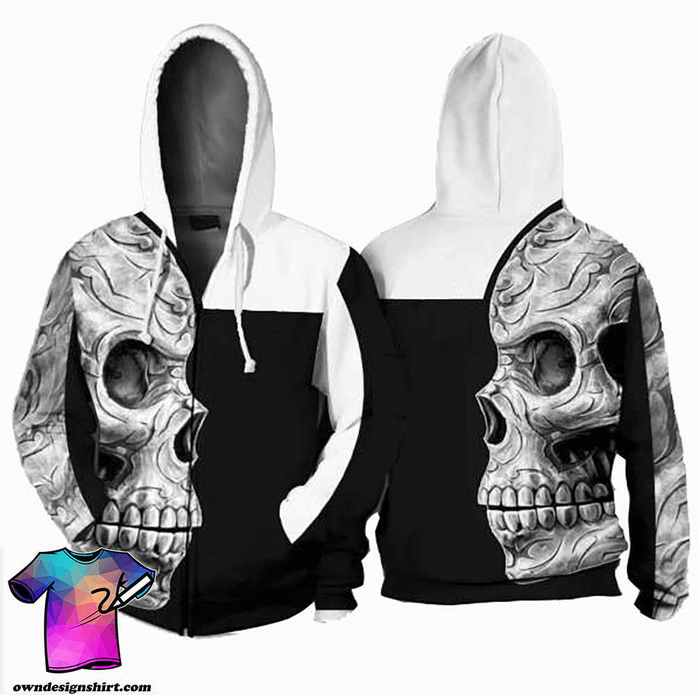 Sugar skull all over printed hoodie