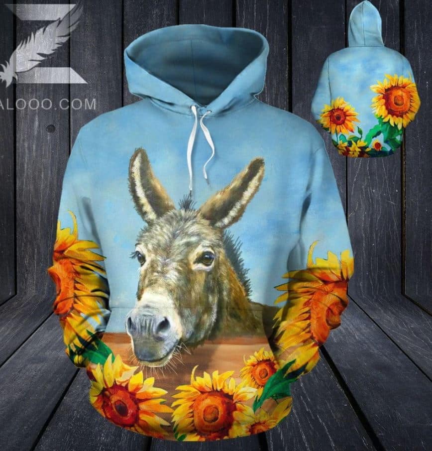 Sunflower donkey all over print hoodie 2