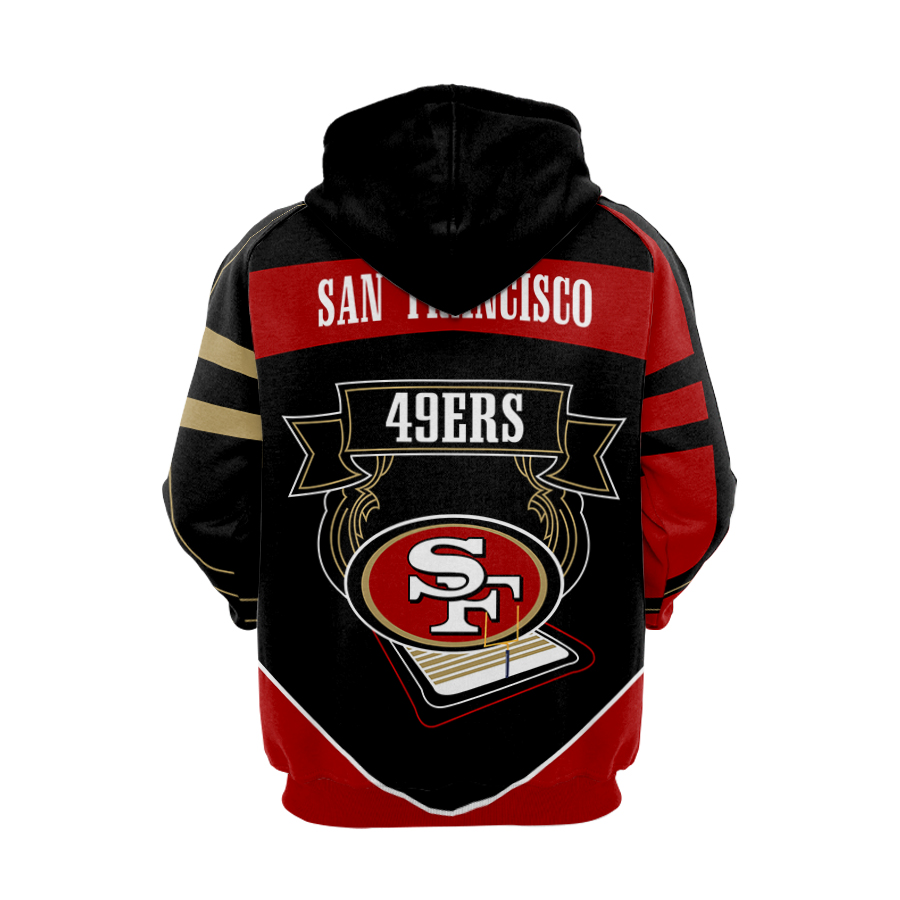 Super bowl san francisco 49ers nfl full printing hoodie - back