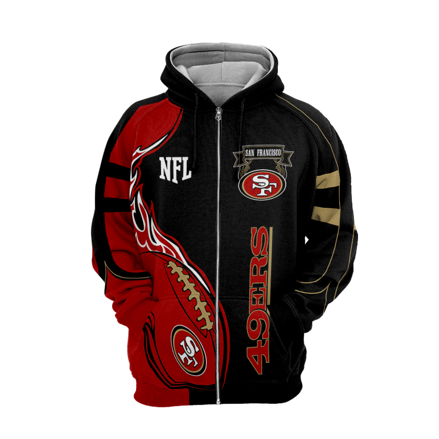 Super bowl san francisco 49ers nfl full printing zip hoodie 1