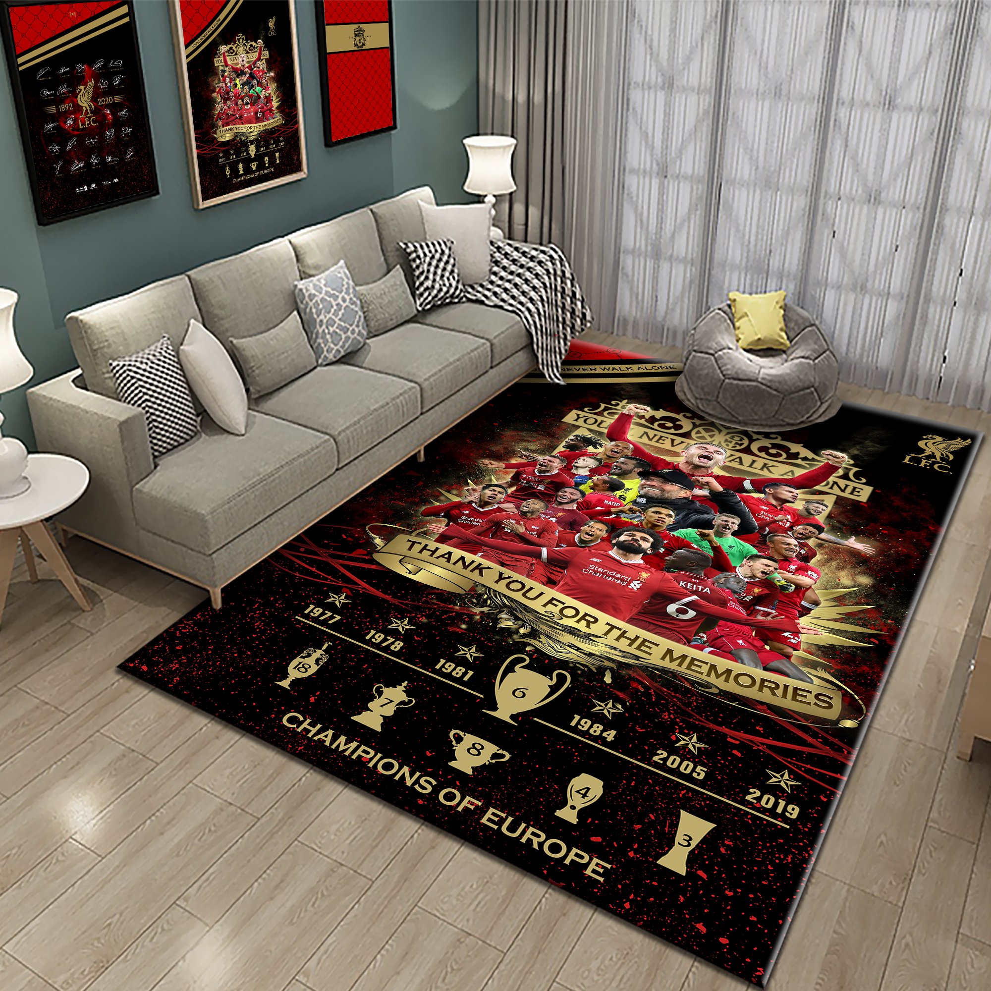 Xiaokang Carpet Liverpool Fans,Sports Theme Liverpool Living Dining Room Carpet Area Rug,A,60 90cm 
