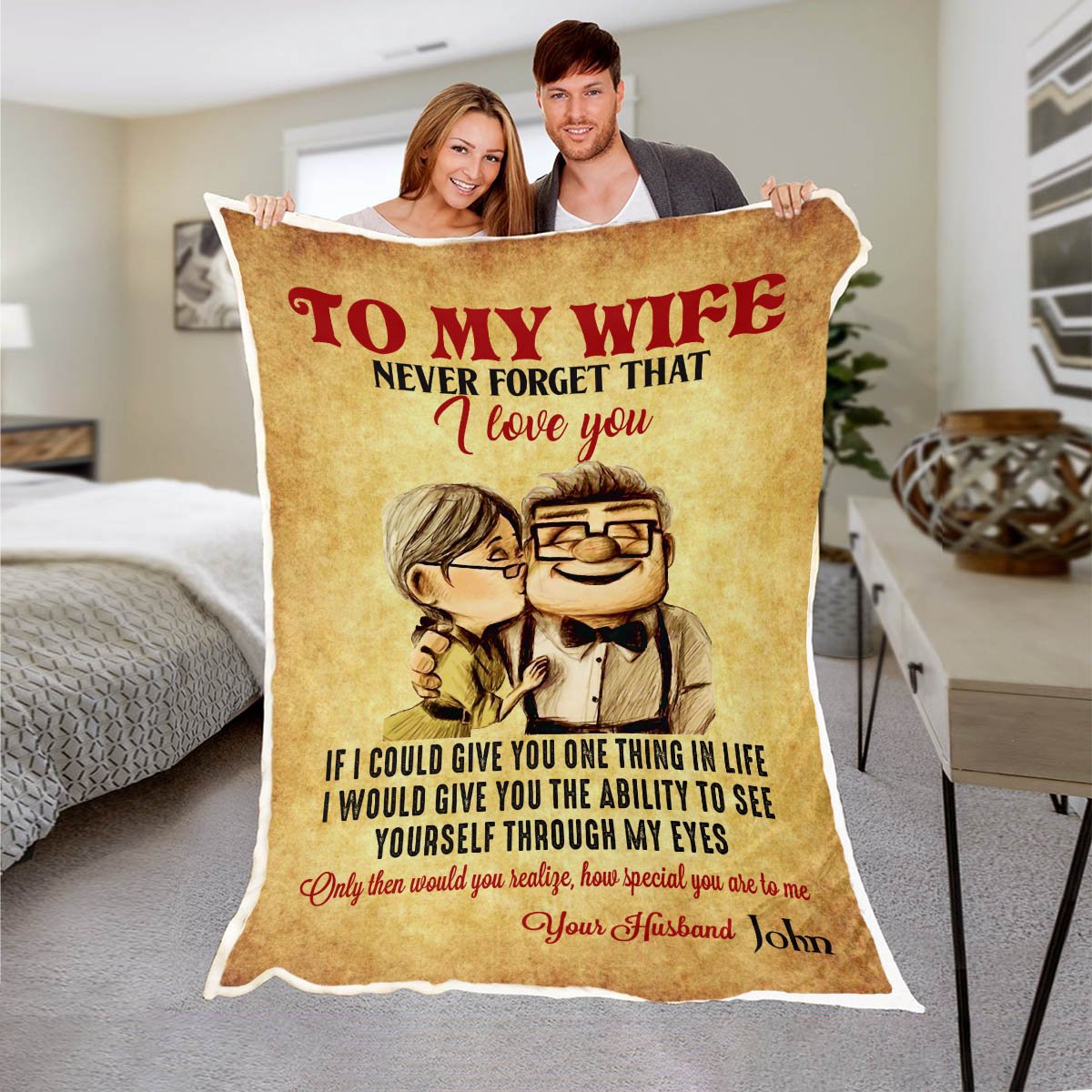To my wife never forget that i love you blanket 3
