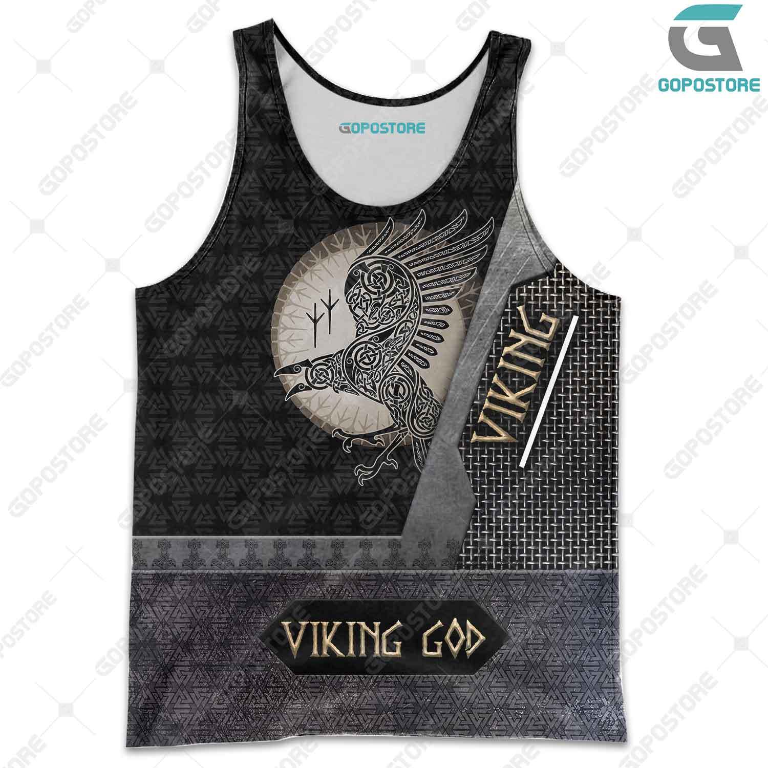 Viking god huginn and muninn full printing tank top
