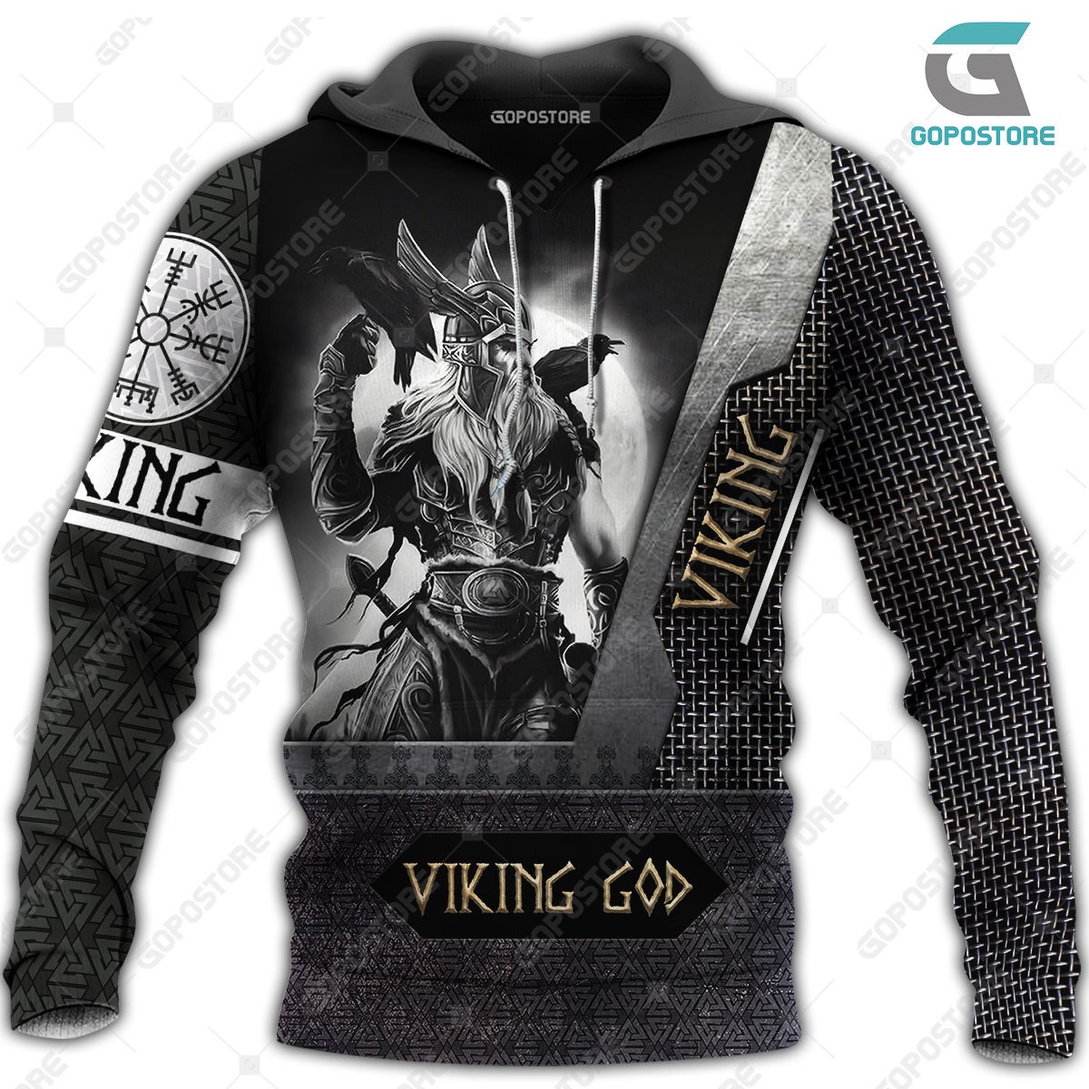 Viking god viking warrior full printing hoodie