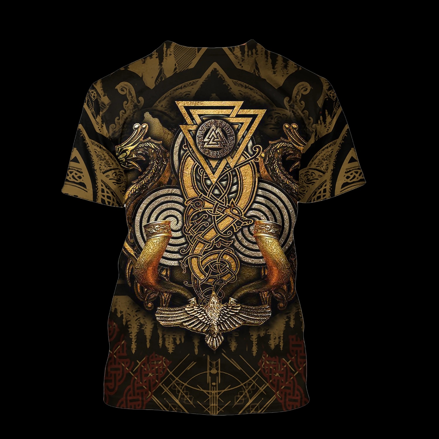 Viking odin's ravens full printing tshirt - back