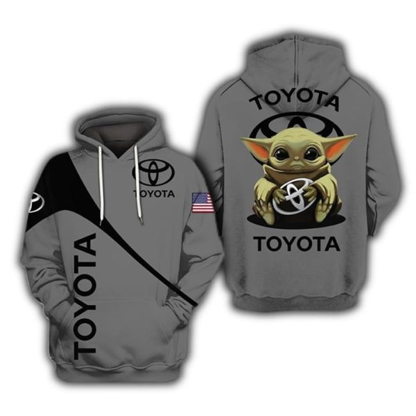 Baby yoda toyota all over printed hoodie 1
