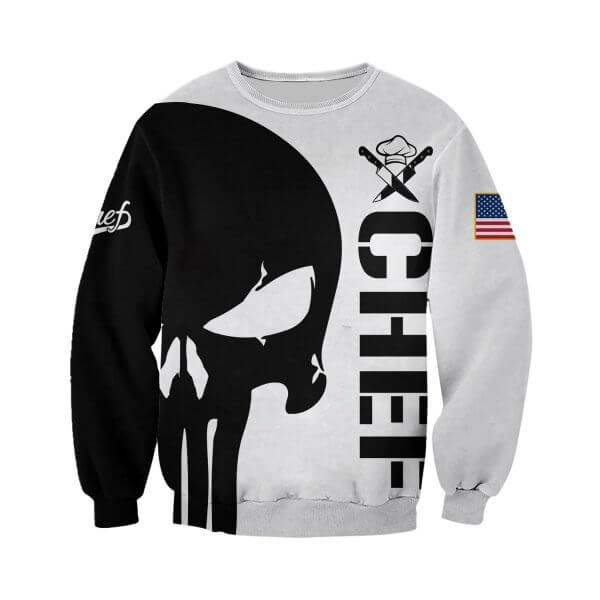 Chef skull full printing sweatshirt