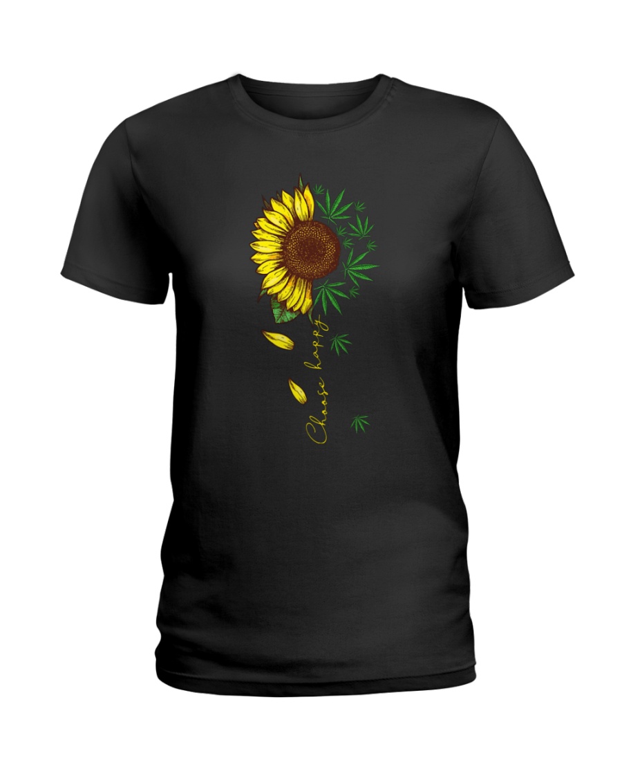 Choose happy sunflower and weed lady shirt