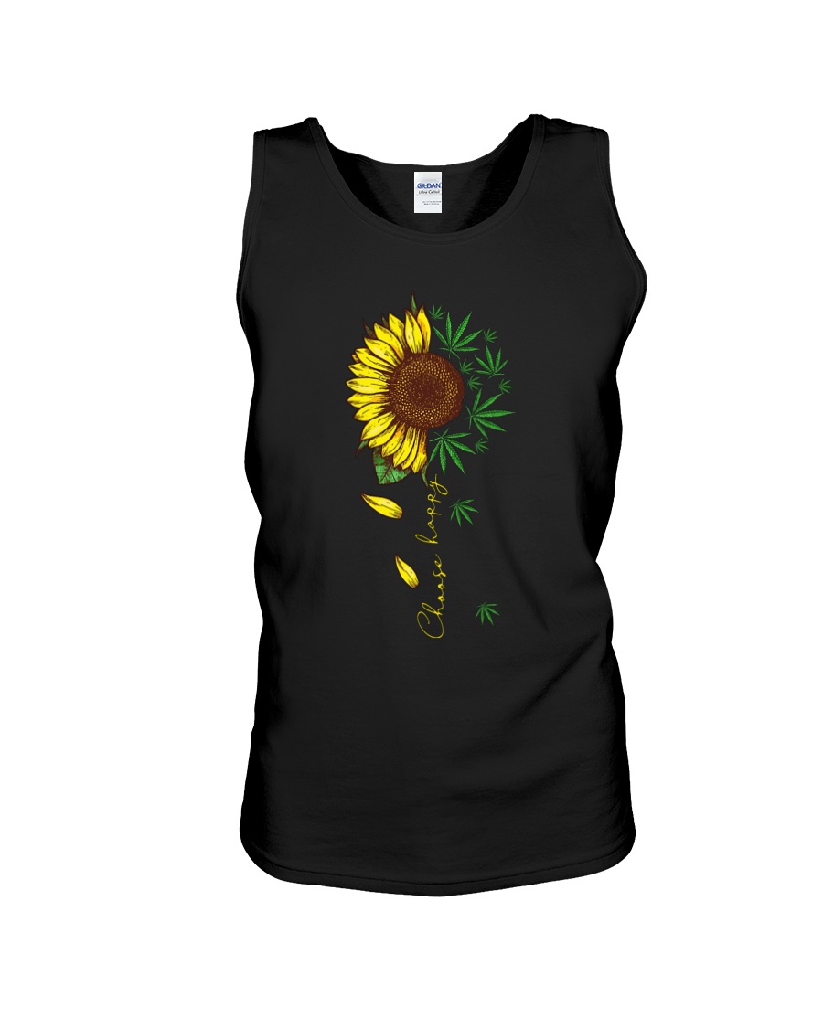 Choose happy sunflower and weed tank top