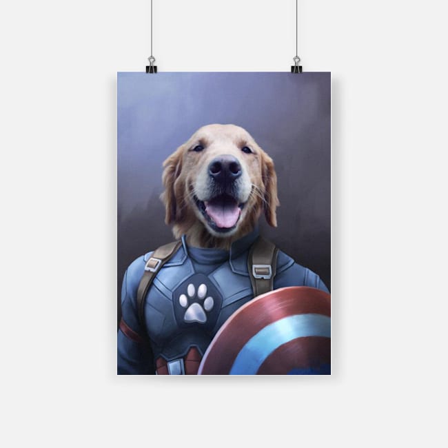 Dog captain america poster 1
