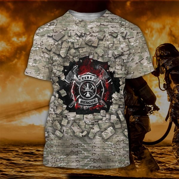 Firefighters fire rescue full printing tshirt