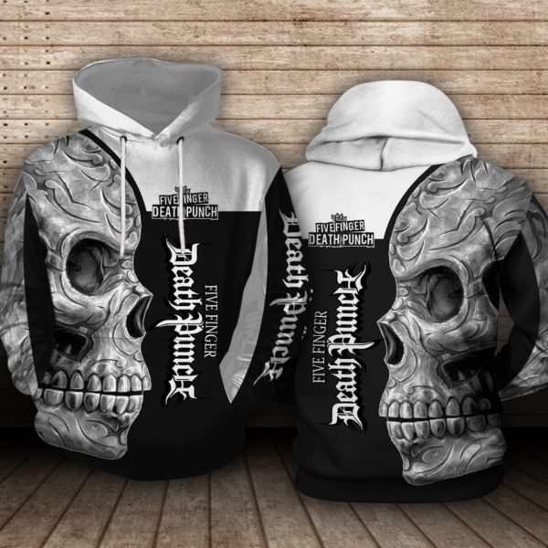 Five finger death punch sugar skull full printing hoodie